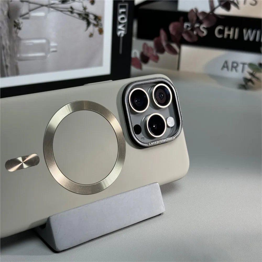 Lens Protection Matte Magnetic Case for iPhone