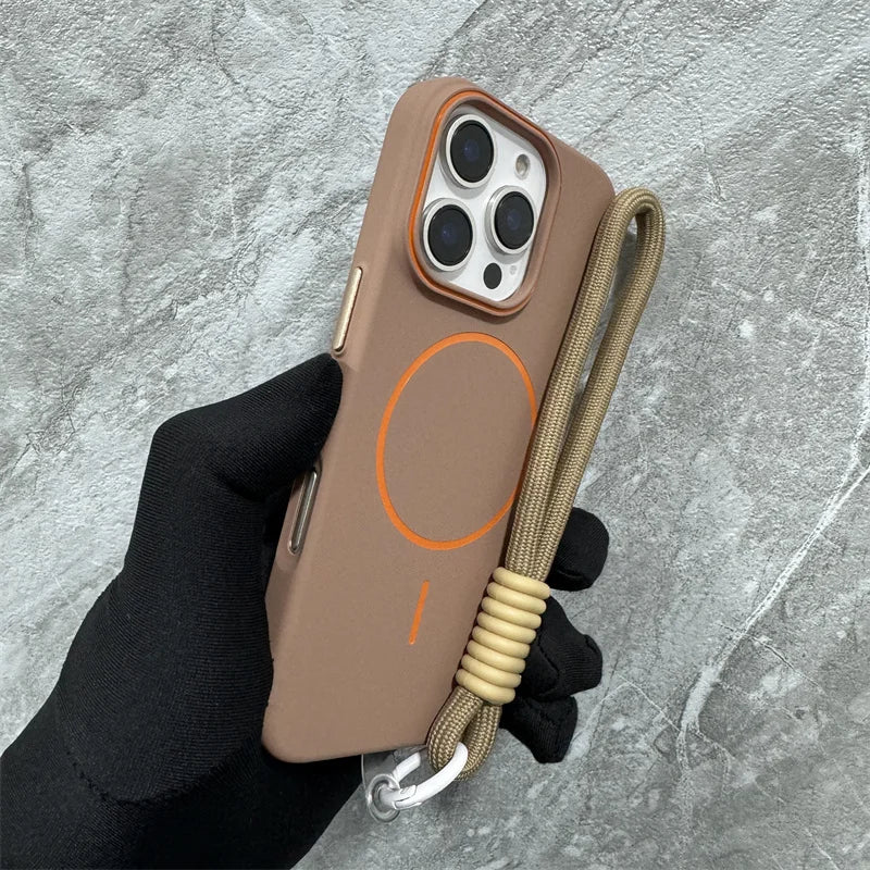 Lanyard Matte Hard Bumper Case For iPhone
