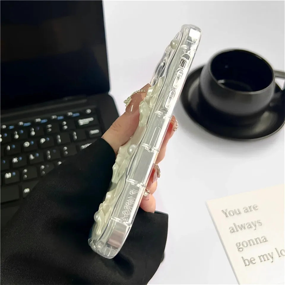 Cute 3D Bow Pearl Case For iPhone