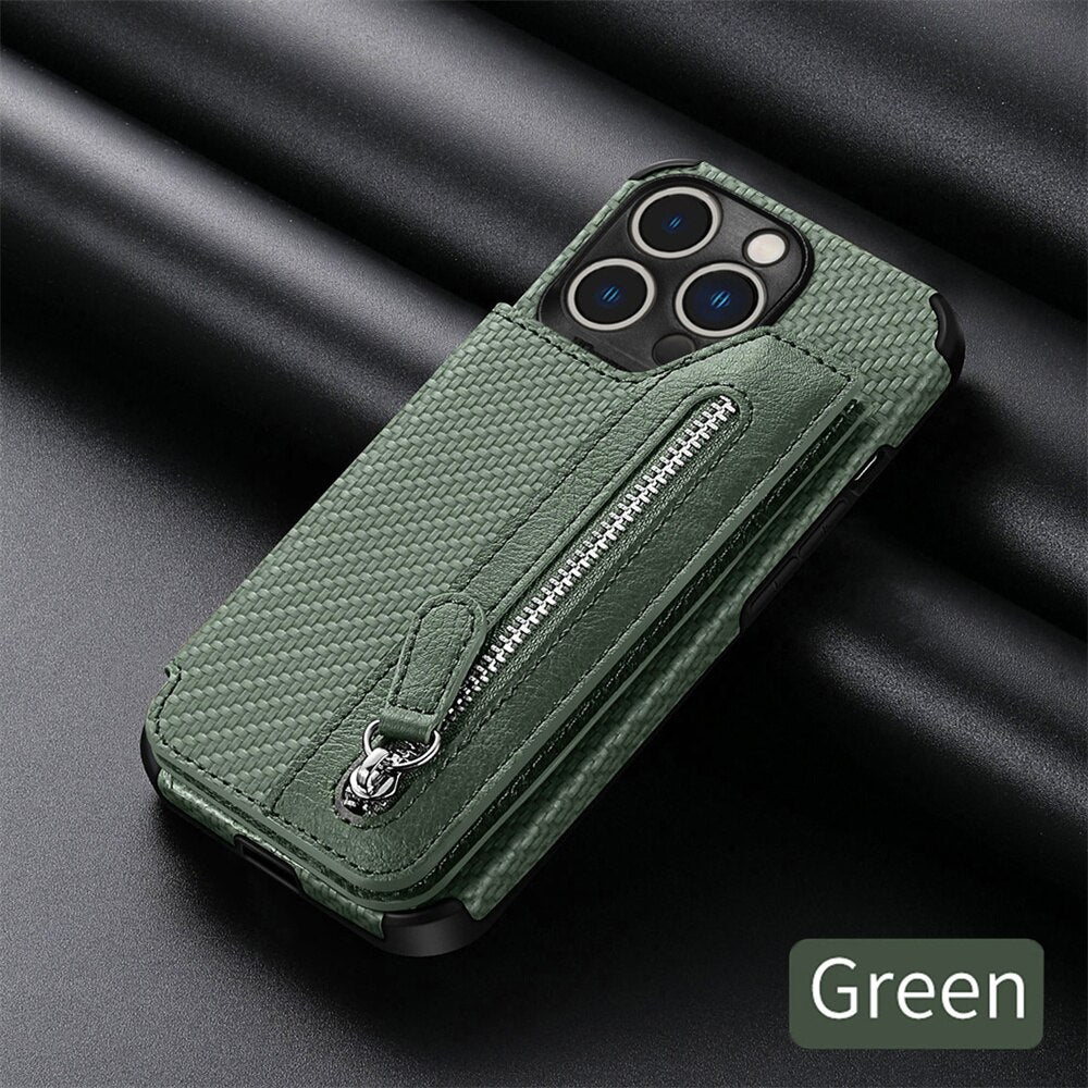 2 in 1 Card Holder Wallet Case For iPhone