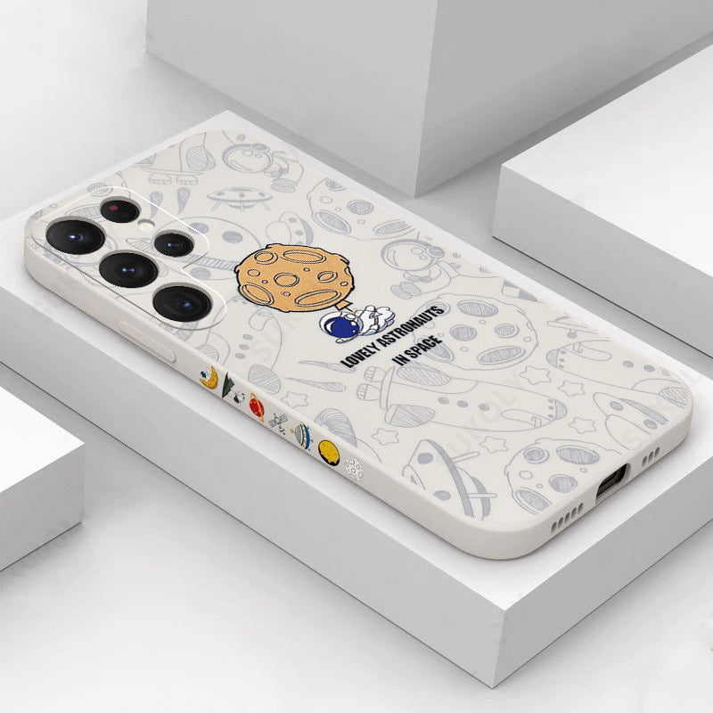 Cartoon Astronaut Silicone Case for Samsung