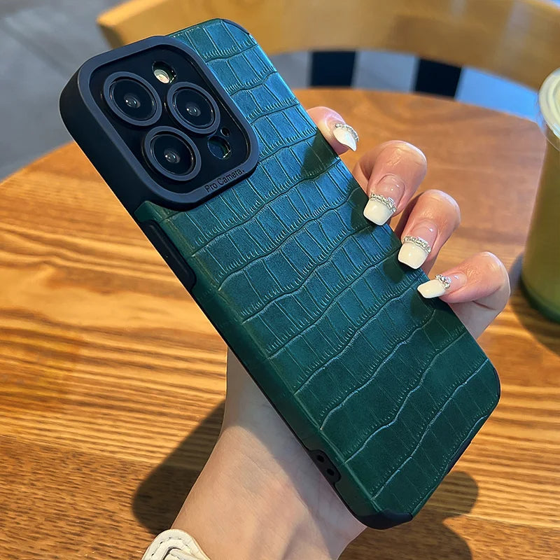 Classic PU Leather Shockproof Case for iPhone