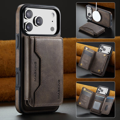 2 in 1 Magnetic Leather Wallet Case for iPhone