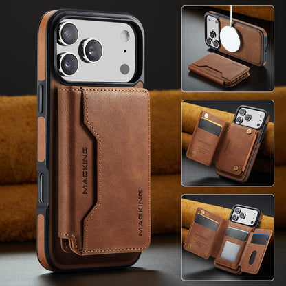 2 in 1 Magnetic Leather Wallet Case for iPhone
