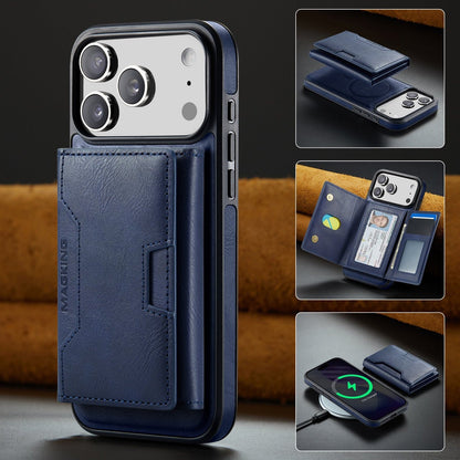 2 in 1 Magnetic Leather Wallet Case for iPhone