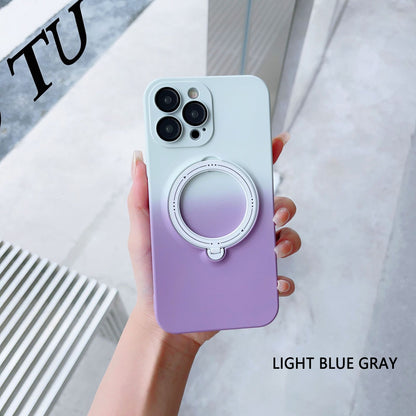Gradient Magnetic Stand Soft Case for iPhone