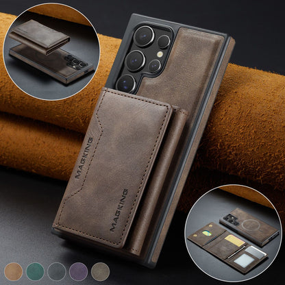 2 in 1 Magnetic Leather Wallet Case for Samsung