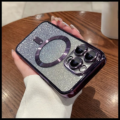 Plating Gradient Glitter Clear Case For iPhone