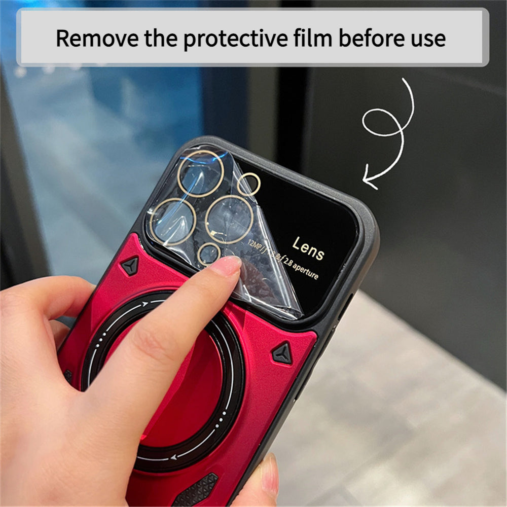 Lens Protection Ring Stand Hard Case For iPhone