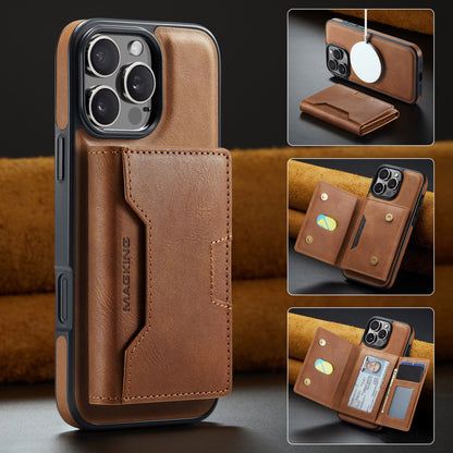 2 in 1 Magnetic Leather Wallet Case for iPhone