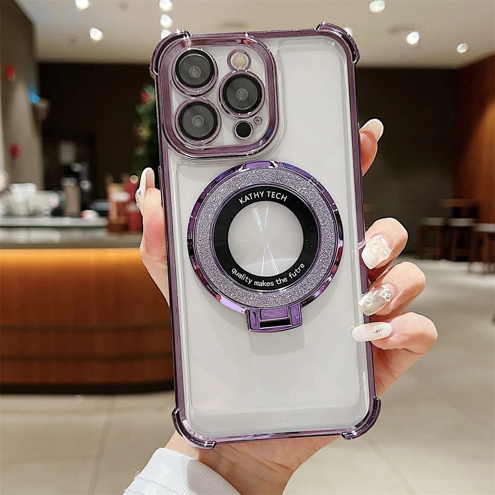 Plating Transparent Shockproof Case for iPhone