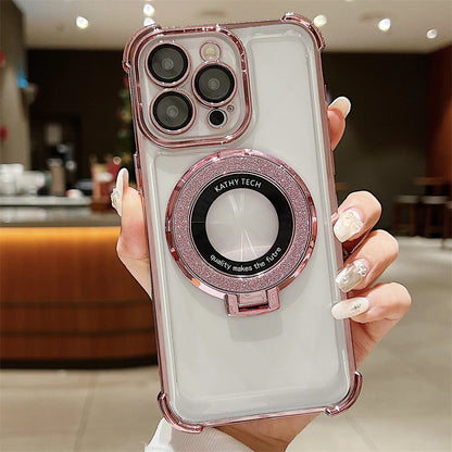 Plating Transparent Shockproof Case for iPhone