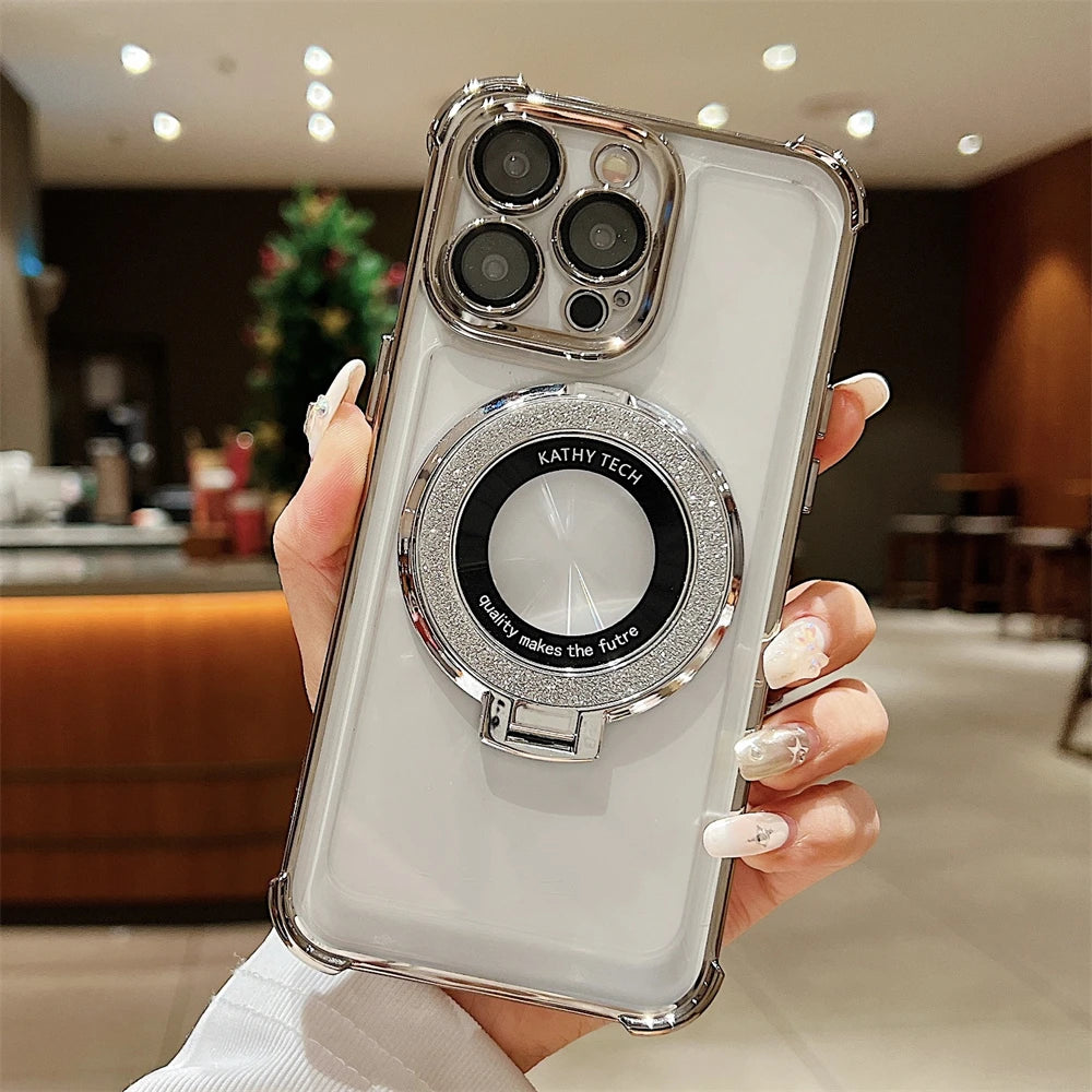 Plating Transparent Shockproof Case for iPhone