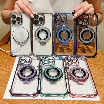 Plating Transparent Shockproof Case for iPhone