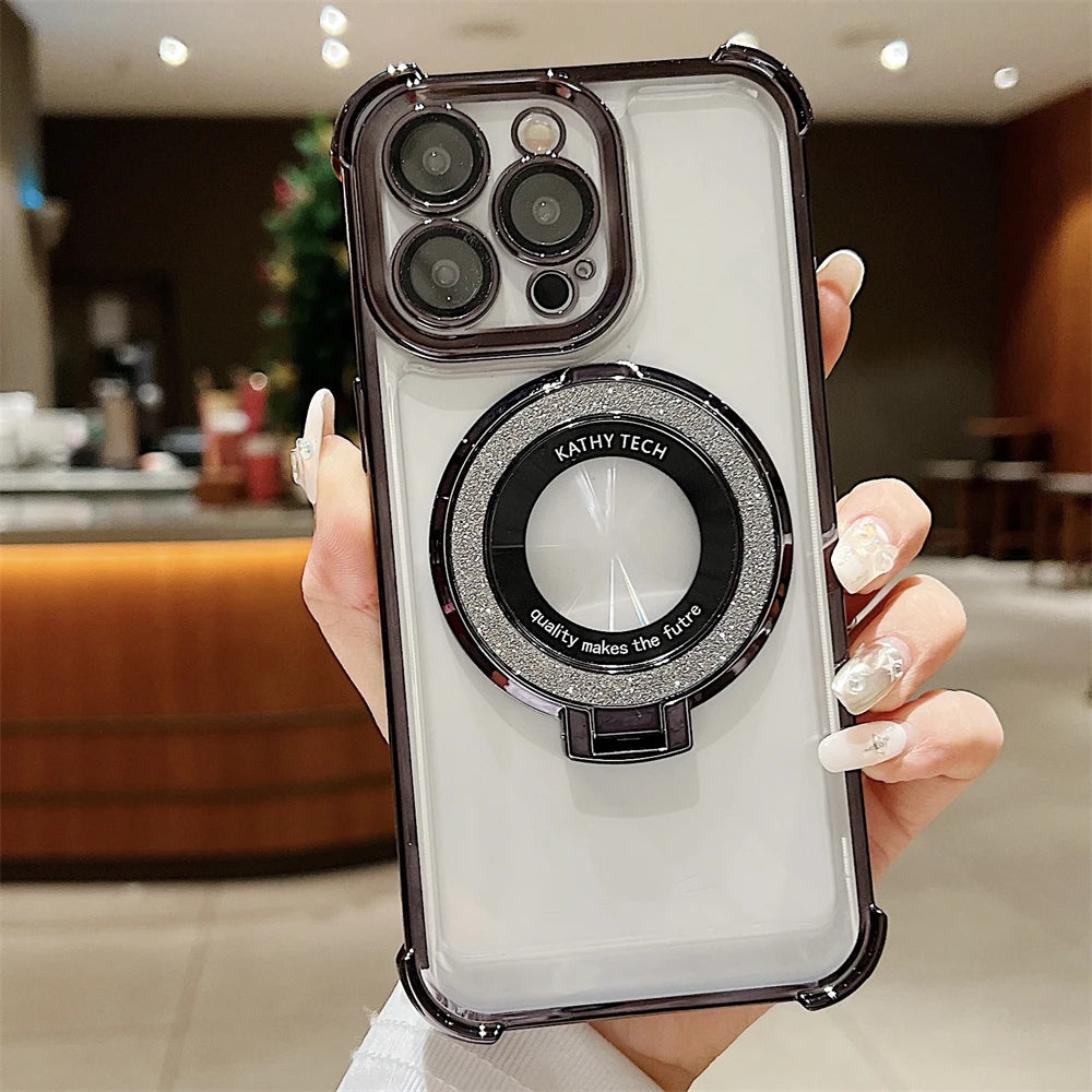 Plating Transparent Shockproof Case for iPhone