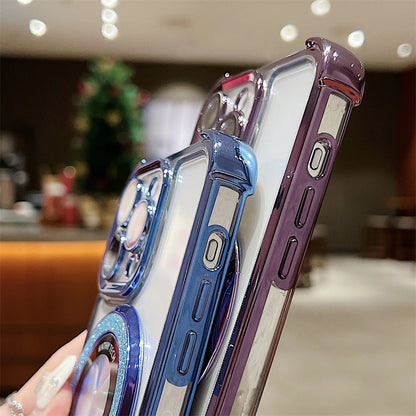 Plating Transparent Shockproof Case for iPhone