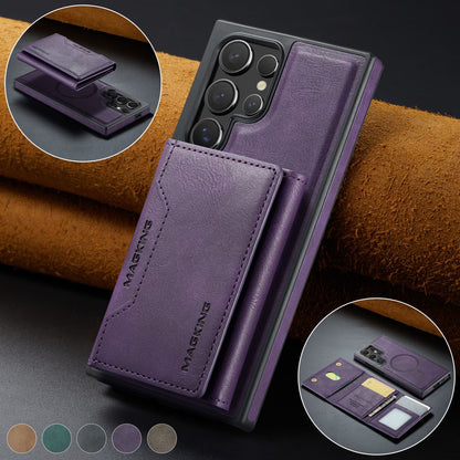 2 in 1 Magnetic Leather Wallet Case for Samsung