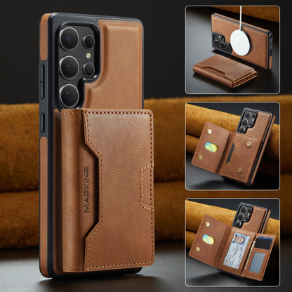 2 in 1 Magnetic Leather Wallet Case for Samsung