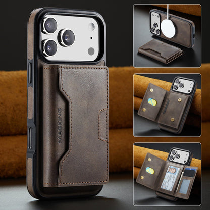 2 in 1 Magnetic Leather Wallet Case for iPhone