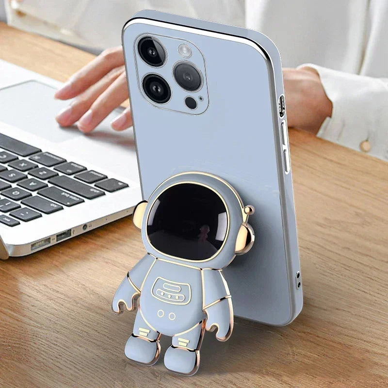 Astronaut Stand Holder Plating Case For iPhone