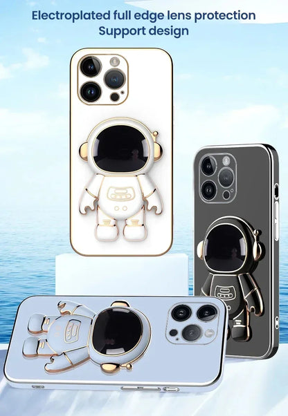 Astronaut Stand Holder Plating Case For iPhone
