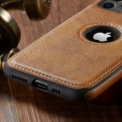 Classic PU Leather Back Cover for iPhone