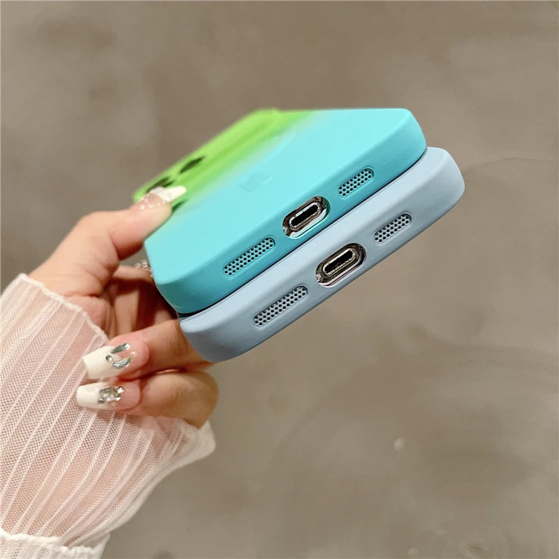 Lens Protective Gradual Silicone Case for iPhone