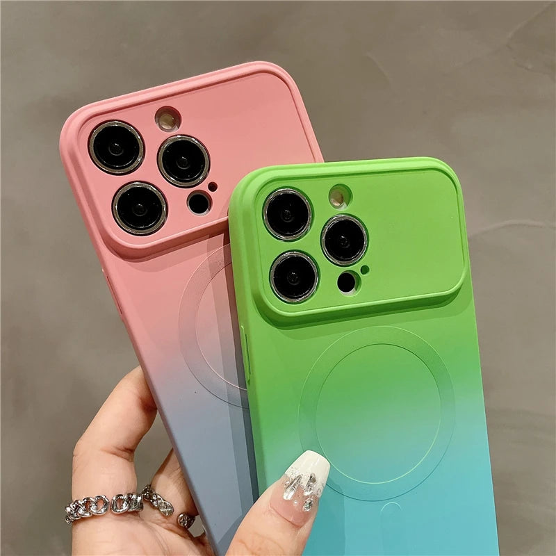 Lens Protective Gradual Silicone Case for iPhone