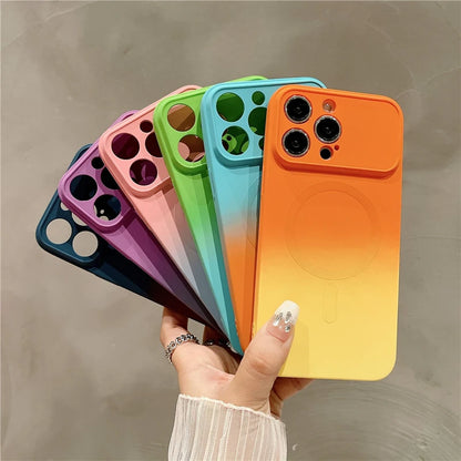 Lens Protective Gradual Silicone Case for iPhone