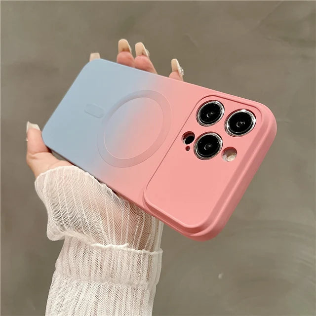 Lens Protective Gradual Silicone Case for iPhone