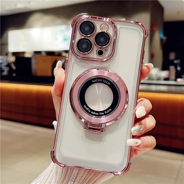 Lens Protection Stand Case For iPhone