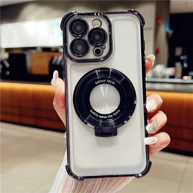 Lens Protection Stand Case For iPhone