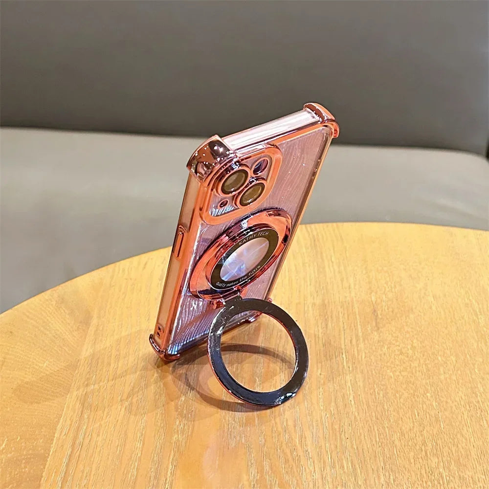 Glitter Folding Holder Hard Case For iPhone