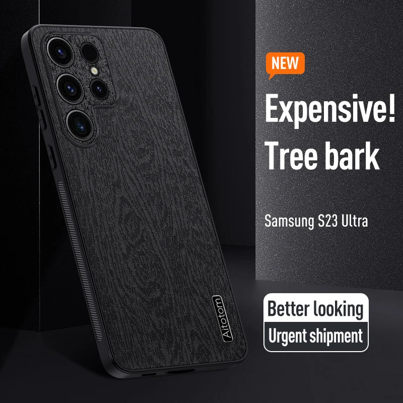 Retro Bark Texture Soft Case For Samsung Galaxy