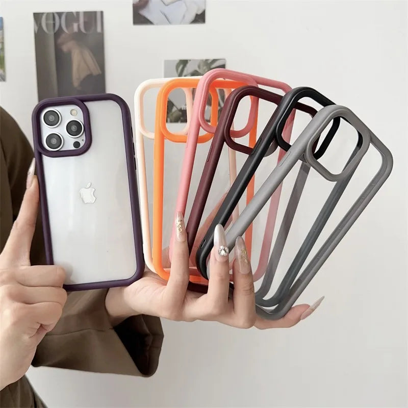 Candy Color Transparent Case For iPhone