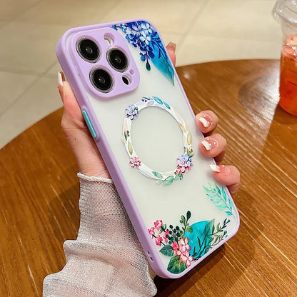 Flower Pattern Matte Case For iPhone