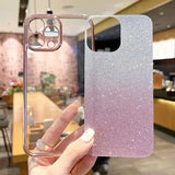 Gradient Glitter Plating Silicone Case for iPhone