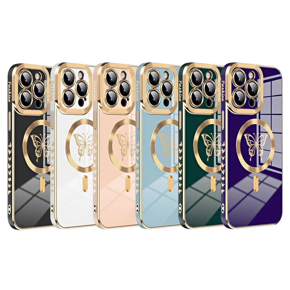 Plating Butterfly Soft Case for iPhone