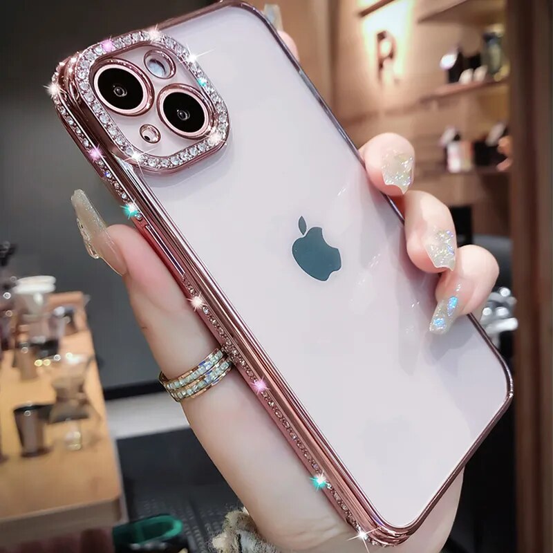 Plating Glitter Soft Transparent Case for iPhone