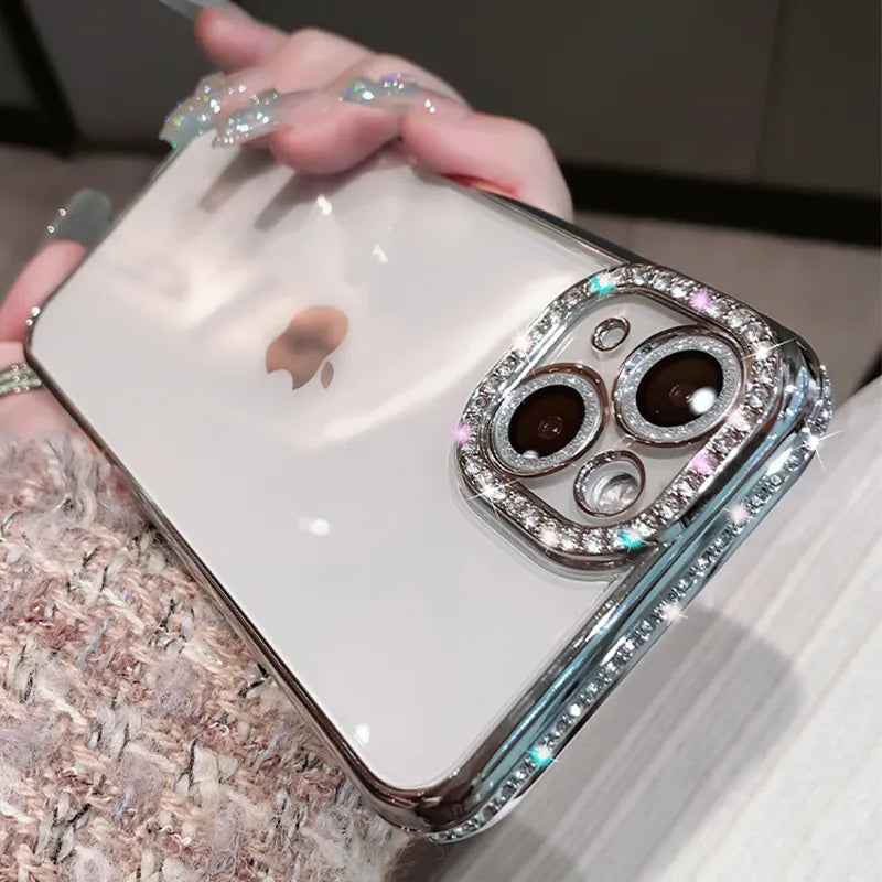 Plating Glitter Soft Transparent Case for iPhone