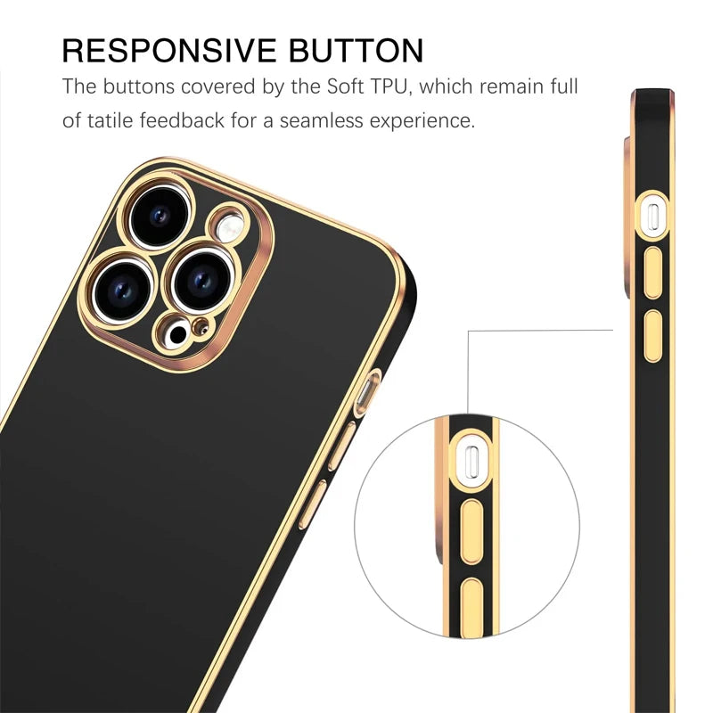 Plating Square Soft Case for iPhone