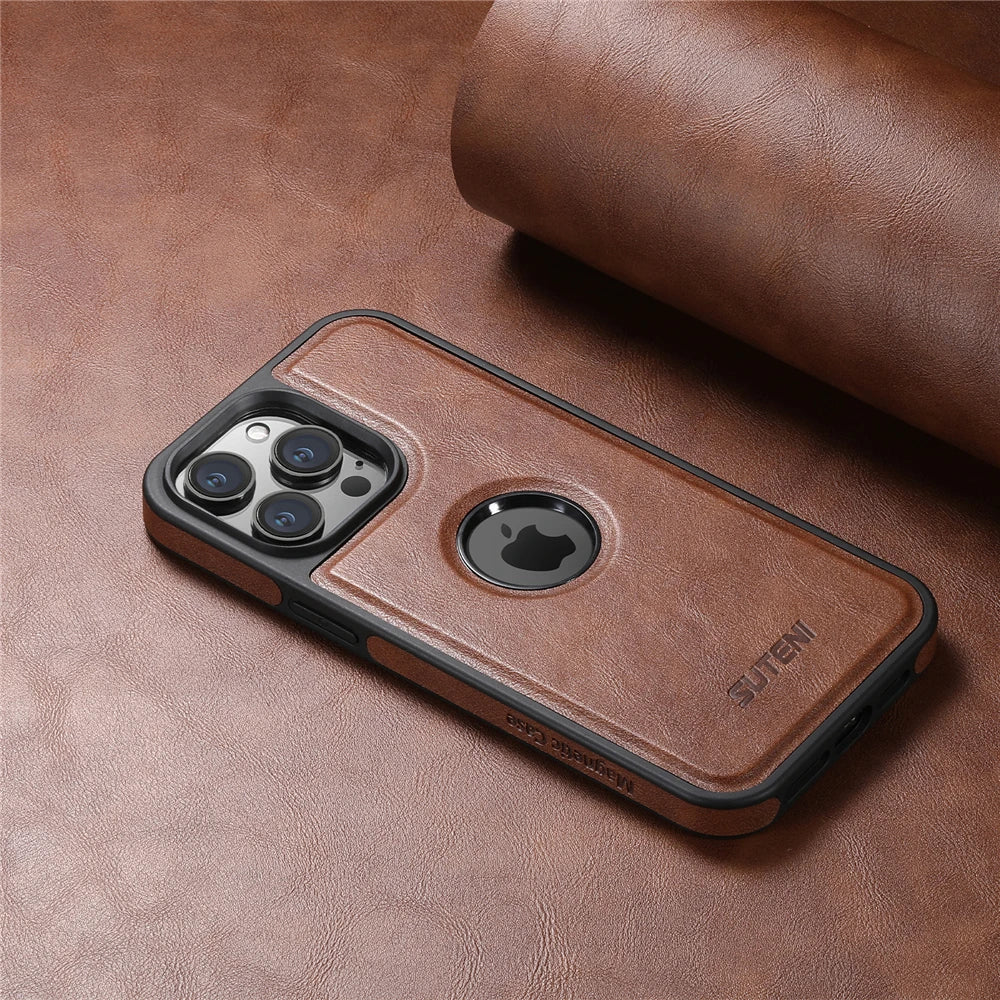 Retro Leather Magnetic Case For iPhone