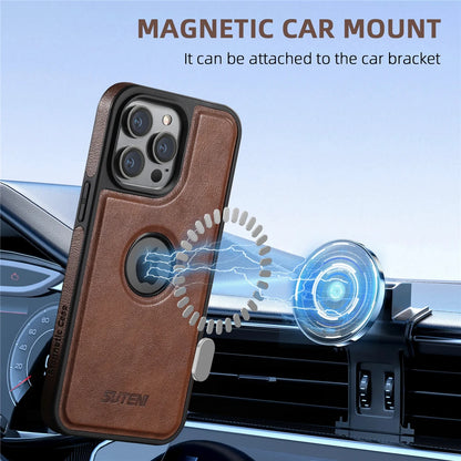 Retro Leather Magnetic Case For iPhone