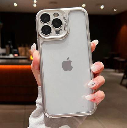 Shockproof Plating Transparent Case For iPhone