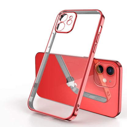 Plating Square Soft Clear Case For iPhone