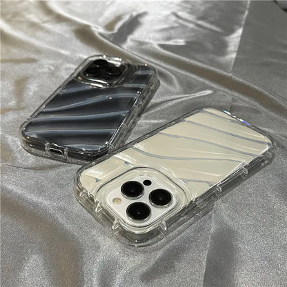 Water Wavy Pattern Clear Case for iPhone