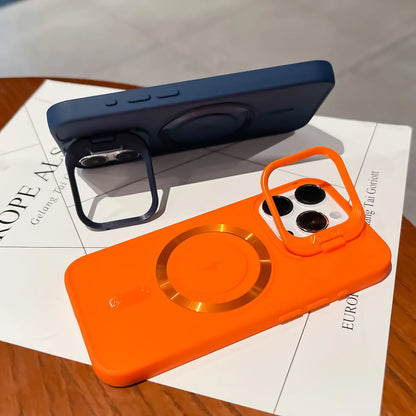 Magnetic Lens Bracket Soft Case for iPhone