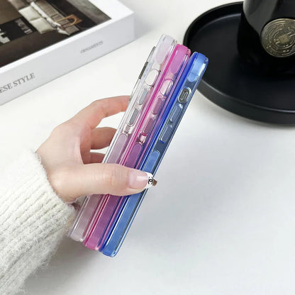 Lens Metal Stand Translucent Case For iPhone