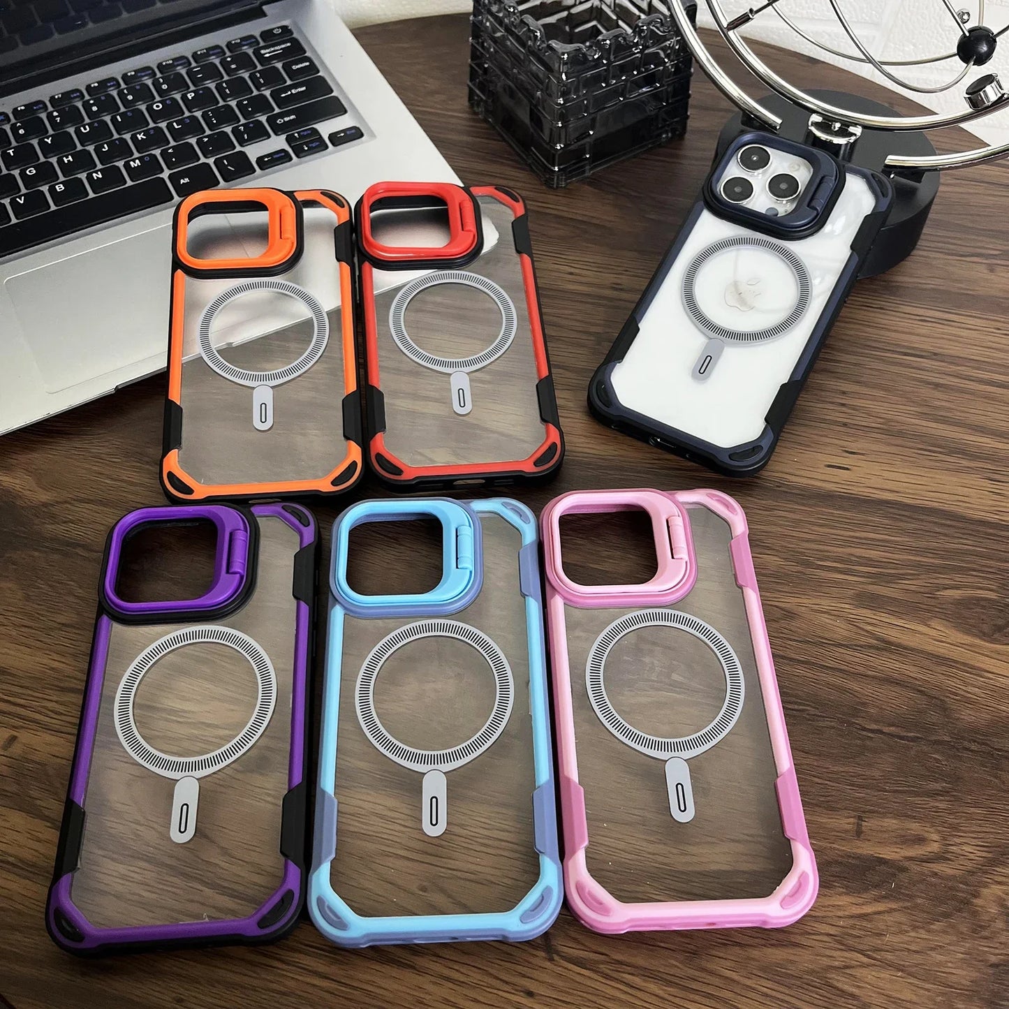 Invisible Bracket Magnetic Clear Case for iPhone