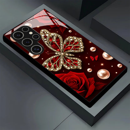 Red Butterfly Pattern Hard Case for Samsung